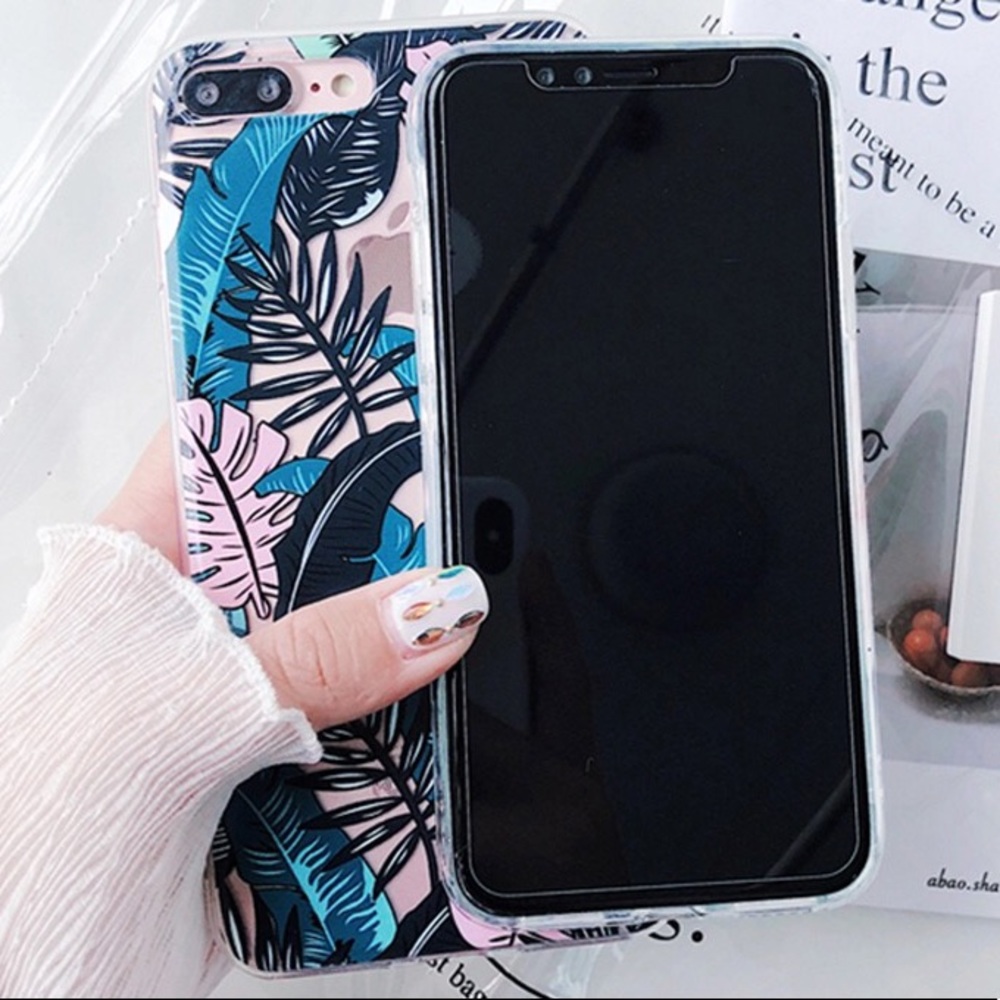 NEW iPhone 6+/6s+ Tropical Floral Clear Soft Case - Picture 2 of 2